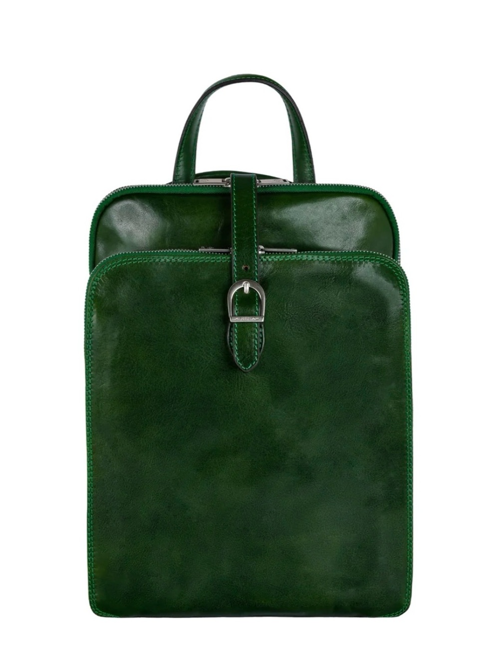 Time Resistance Green Leather Backpack